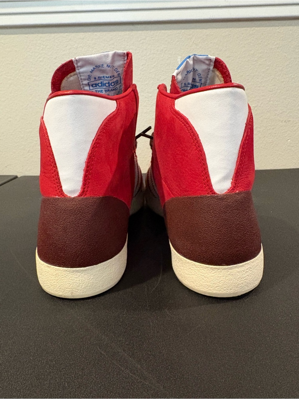 Adidas Basket Profi Red Suede High Top Sneakers Men’s Size 11.5 G60894 Worn Once - Picture 6 of 9